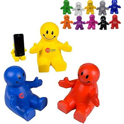 Squeezable Stress Reliever Colorful Smiley Face Phone Holder