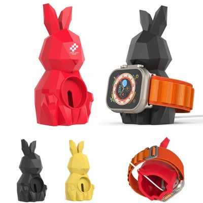 Cute Geometric Rabbit Smartwatch Charger Stand