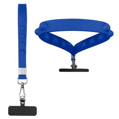 Silicone Push Pop Phone Tether Wristlet