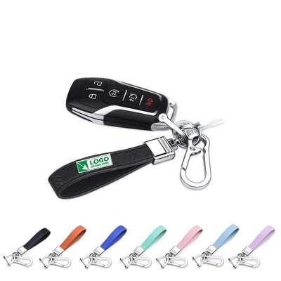 Leather Car Fob Key Keychain Holder