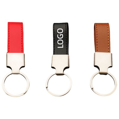 PU Leather Strap Metal Keychain
