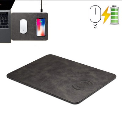 2" 1 leather Mouse Pad & Qi wireless Charger