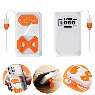 20000mAh power bank with built in data cable and magnetic wireless charging