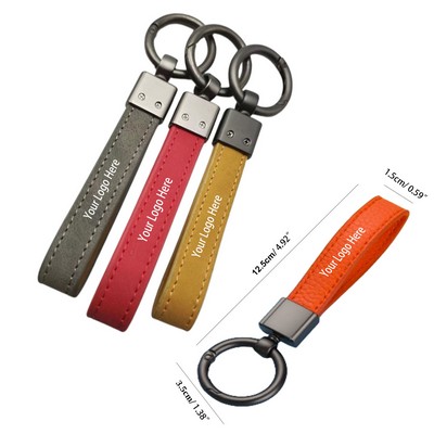 Metal Leather Car keychain