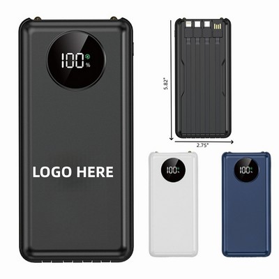 10000mAh Fast Charging Power Bank with Cable
