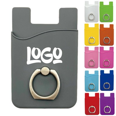 Silicone Card Holder with 360° Rotating Metal Ring