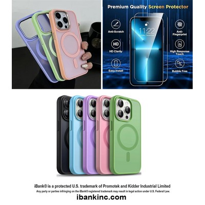 iBank ® Protective Hard Case + Screen Protector compatible with iPhone 17/16/15/14 Pro Max Air