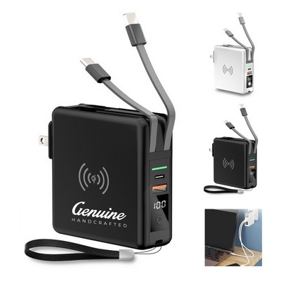 10000 Mah Wireless Power Bank with AC Wall Plug