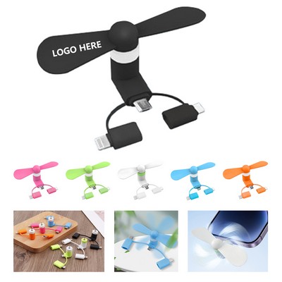 Portable Phone Fan with Universal Adapters