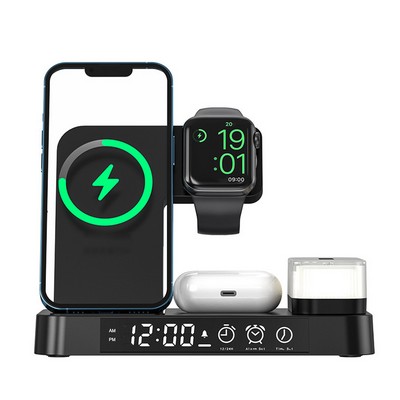 3" 1 Digital Alarm Clock 15 Watt Qi Fast Wireless Charger