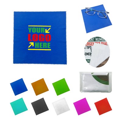 Premium Full-Color Microfiber Cleaning Cloth with Clear Case