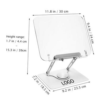 360 Degree Rotating Transparent Acrylic Book Tablet Stand
