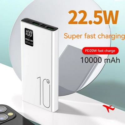 PD 22.5W Fast Charging 10000mah Power Bank w/ LED Digital Display