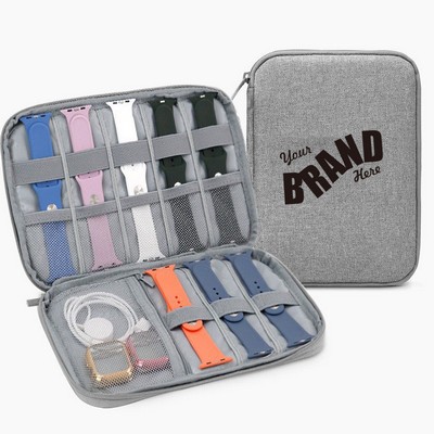 Heathered Watch Band Tech Organizer Pouch