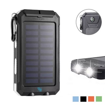 10,000mAh Solar Power Bank w/Compass and Waterproof Design