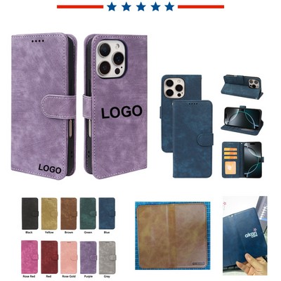 PU Card Holder Wallet Flip Phone Case