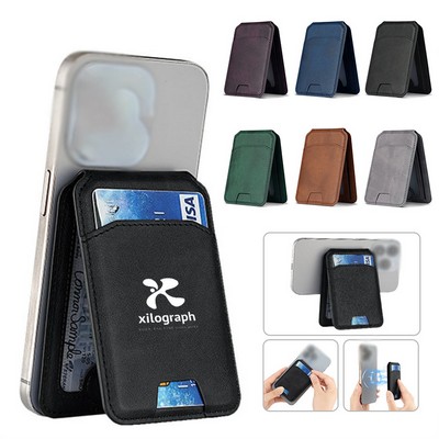 Leather MagSafe Magnetic Wallet Card Holder