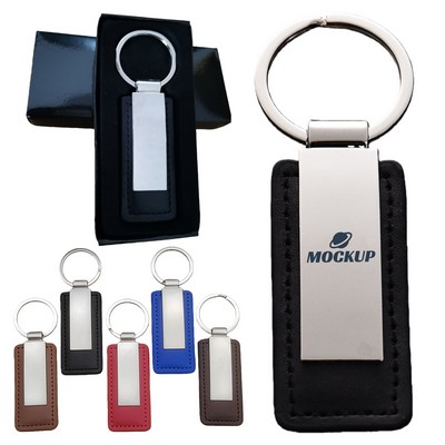 Minimalist PU Leather Keychain