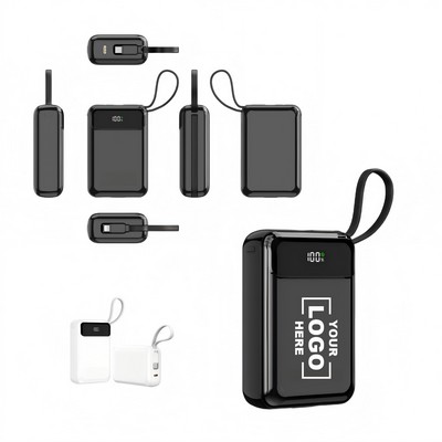 High-Capacity Fast-Charging Portable 22.5W PD 20000mAh Built-in Cable Power Bank