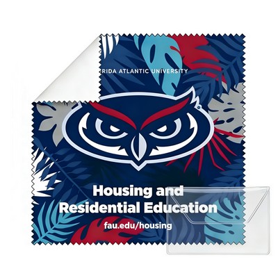 6"x 6" Full Color Microfiber Cleaning Cloth (PVC Vinyl Pouch Available)