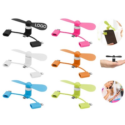 3" 1 Mini USB Cell Phone fan