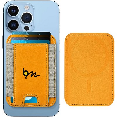 Magnetic Wallet Holder for iPhon 15/14/13/12 , Leather Wallet, Fit 6 Cards , RFID Blocking