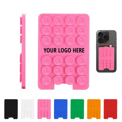 Silicone Suction Phone Wallet – Custom Logo Grip Card Holder