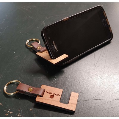 Hardwood Phone Stand Keychains