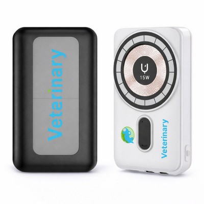 5,000mAh Portable Charger with Magnetic Wireless Charging