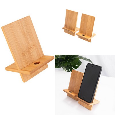 Desktop Wooden Mobile Phone Holder Natural Bamboo