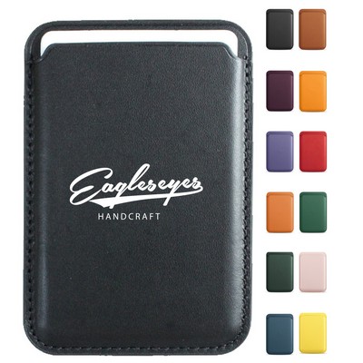 Magnetic Snap-On PU Leather Card Wallet