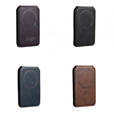 Magnetic Card Holder with Phone Stand PU Leather Wallet